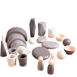 # Loose parts set grijs, 23-delig