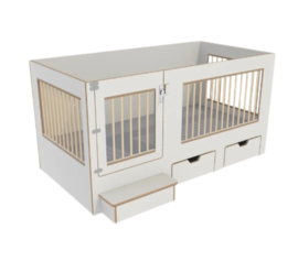 Verhoogde grondbox op maat spijlen