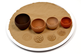 Sensorische speelkommen/zeefjes, set van 4, herfsttinten