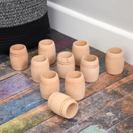 Tickit natuurlijke houten tonnen, set van 10