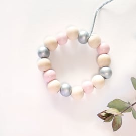 Houten kralen pastel