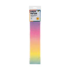 Crêpepapier, 50 cm x 2,5 m, regenboog pastel, 10 vouw.