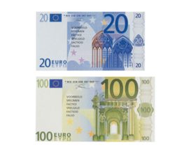 Euro biljetten en munten XL