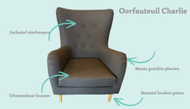 Oorfauteuil voorleesstoel Charlie