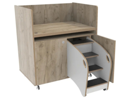 # Verrijdbare aankleedtafel berken/Grey Craft Oak decor, 100 cm breed