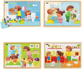 Kleuren puzzelset schoonmaak