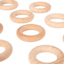 Tickit natuurlijke houten ringen, set van 10