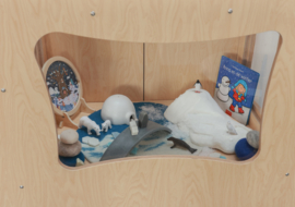 # Organisch gevormde Thema-kijkkast, decor berken