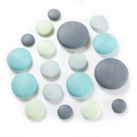 Houten pebbles pastelkleuren