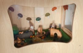 # Organisch gevormde Thema-kijkkast, decor berken