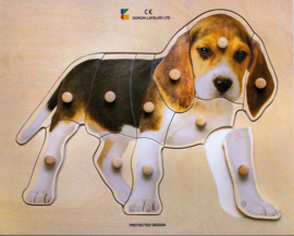 Houten puzzel, realistische hond
