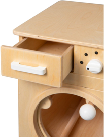 Houten wasmachine voor kleuters naturel wit
