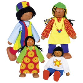 Poppenhuis popjes het Afrikaanse gezin