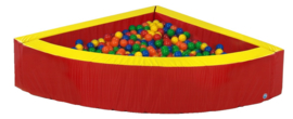 Ballenbak kwartcirkel rood / geel, meerdere kleuren mogelijk!
