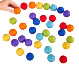 Grote vilten ballen, 35 stuks