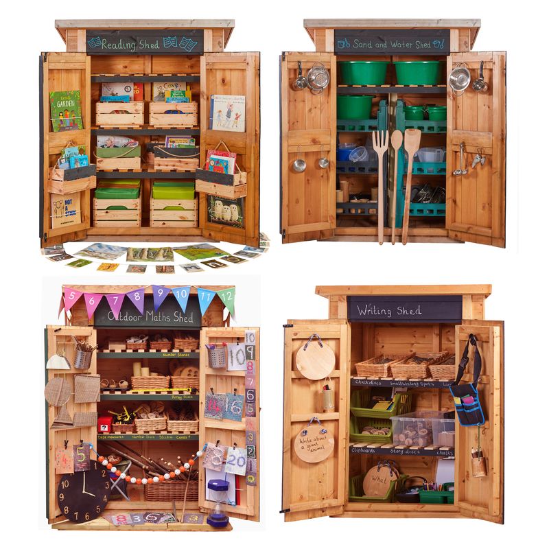 Set van 4 opbergkasten voor buiten