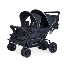 # Quadruple, 4-persoons kinderwagen incl. regenhoes en zonnekappen