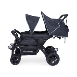 # Quadruple, 4-persoons kinderwagen incl. regenhoes en zonnekappen