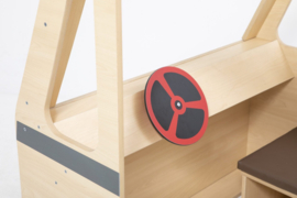 Houten camper met luifel