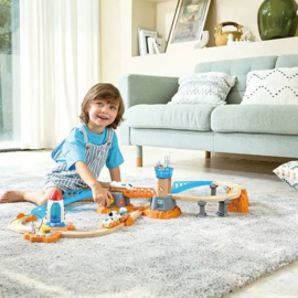 Houten treinset Mars launch