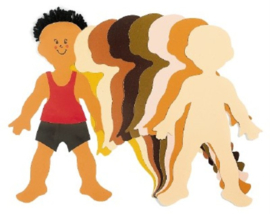 Multicultureel kinderfiguren karton, assortiment van 24 stuks