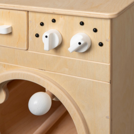Houten wasmachine voor kleuters naturel wit