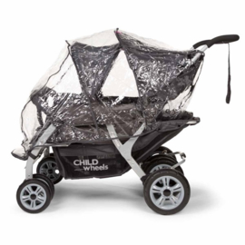 # Quadruple, 4-persoons kinderwagen incl. regenhoes, beschermhoes en automatisch remsysteem