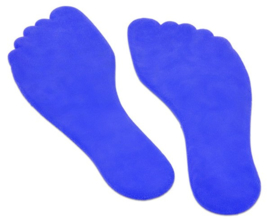Vloermarkeringen voeten blauw, 10 stuks