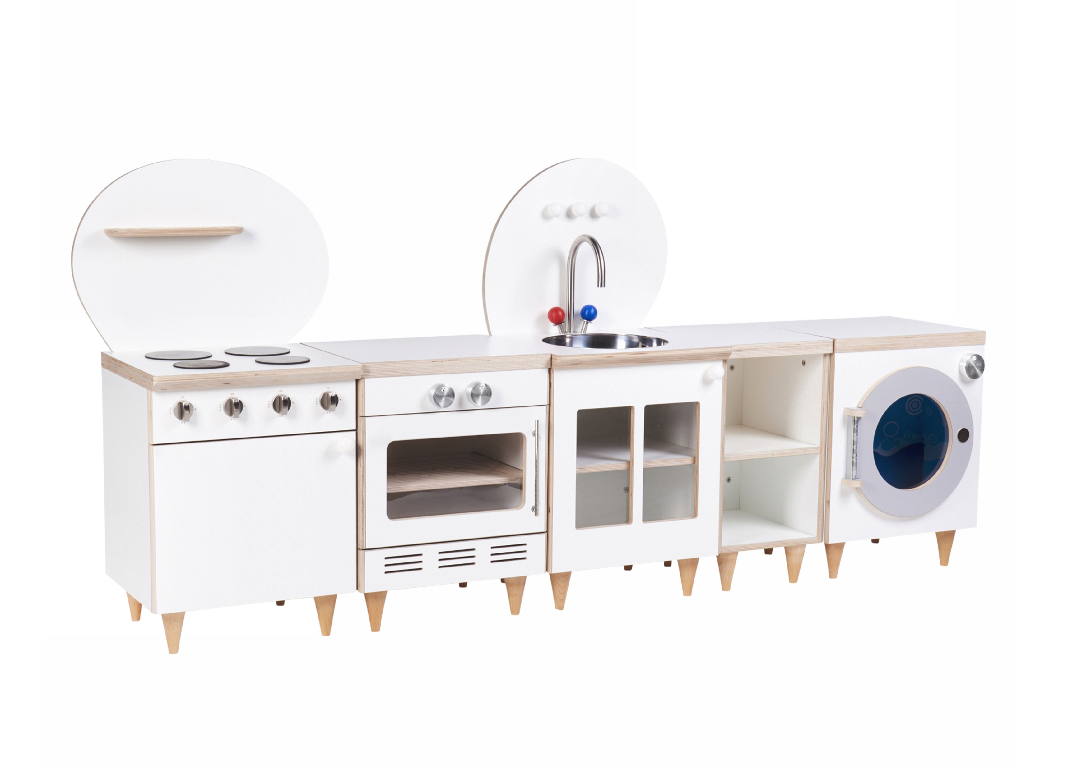 Complete moderne keukenopstelling wit