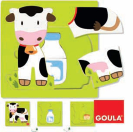 Lagenpuzzel, koe en melk
