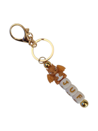 Juf sleutelhanger gouden draak