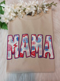 T shirt Mama bloemen maat S