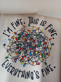 Katoenen tas met i'm fine this is fine