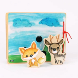 Houten prentenboek Small Foot - bosdieren