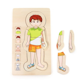 Houten puzzel Small Foot - Anatomie jongetje