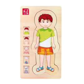 Houten puzzel Small Foot - Anatomie jongetje