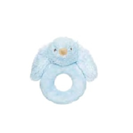 Ronde knuffelrammelaar Teddykompaniet Lolli blauw