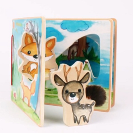 Houten prentenboek Small Foot - bosdieren