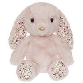 Knuffel konijn met bloemtjes Teddykompaniet Flora roze (35cm)