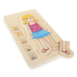 Houten puzzel Small Foot - Anatomie meisje