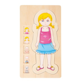 Houten puzzel Small Foot - Anatomie meisje