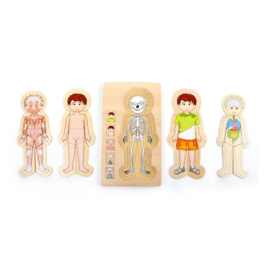 Houten puzzel Small Foot - Anatomie jongetje