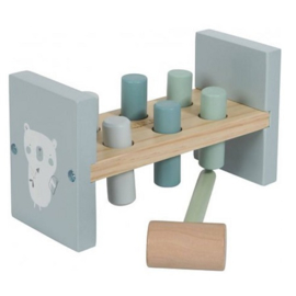 Houten speelgoed Little Dutch - Hamerbank Adventure mint en blauw