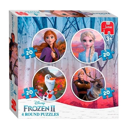 Peuter speelgoed ronde puzzel 4 in 1 - Disney Frozen 2