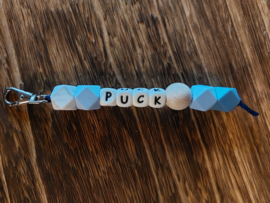 Sleutelhanger met naam Puck, blauw
