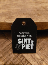 Kadokaartje heel veel groetjes van Sint & Piet