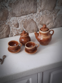 koffieset, 4-delig roestbruin