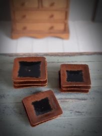 bruin/zwart vierkant bord (M)