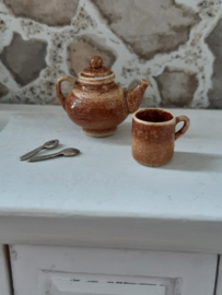 koffieset,  roestbruin