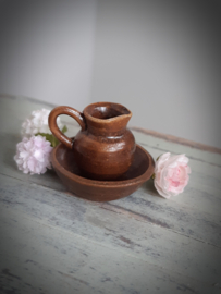 brown pitcher and bowl #3